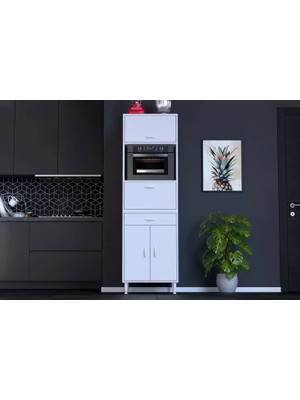 Vivense Ennet Çok Amaçlı Mutfak Dolabı, 4 Kapaklı, 56 cm