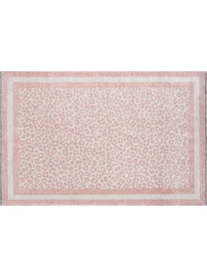 Vivense Moretti Nordi Leopar Desenli Makine Dokuma Halı, Pembe, 77X300