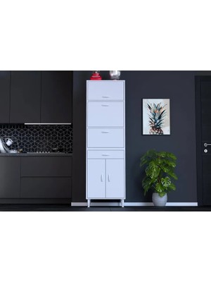 Vivense Ennet Çok Amaçlı Mutfak Dolabı, 5 Kapaklı, 48 cm