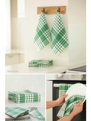 Mira Home 10 Lu Lüks Bulaşık Kurulama Bezi ve Mutfak Peçetesi 50X70 cm Daily Yeşil