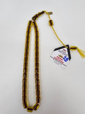 Omari Imzalı Sertifikalı Alman Faturan Sıkma Kehribar Tesbih 9X12 mm Teker Kesim