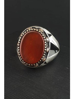 Ose Shop Akik Taşlı 925 Ayar Gümüş Erkek Yüzük
