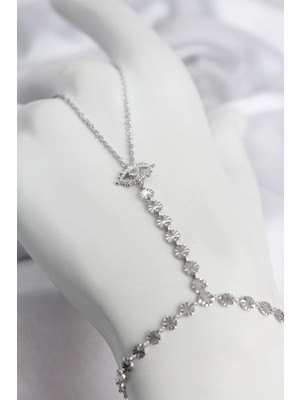 Nemere Mey Ithalat® Gümüş Renk Pirinç Zirkon Taşlı Göz Model Şahmeran