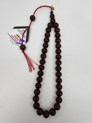 Omari Imzalı Sertifikalı Alman Faturan Sıkma Kehribar Tesbih 10,5X11,5 mm Küre Kesim