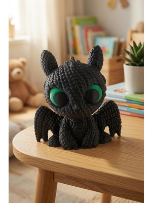 My Craft 3D Örgü Desenli Ejderha Oyuncak Figür Çocuk Hediyesi Masa Raf Dekoru Koleksiyon Süsü 9x9 cm