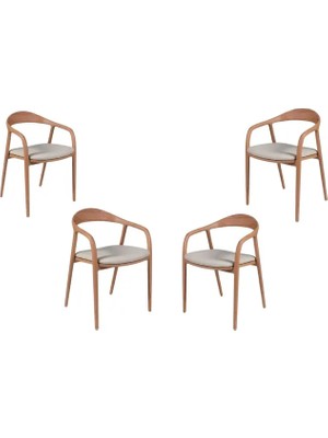 Vivense Delfi Naturel Sandalye, 4 Adet