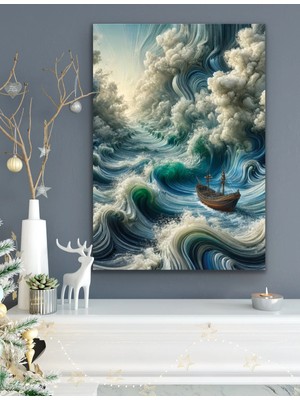 Youday Accessories Okyanustaki Yalnız Gemi Kanvas Tablo 70X100CM