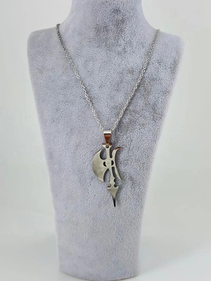 Tribal Balta  Figürü Çelik Erkek Kolye - EKL0102
