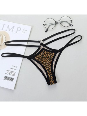MiraLive  Büyük Beden Leopar Desenli Fantazi String Bato Külot