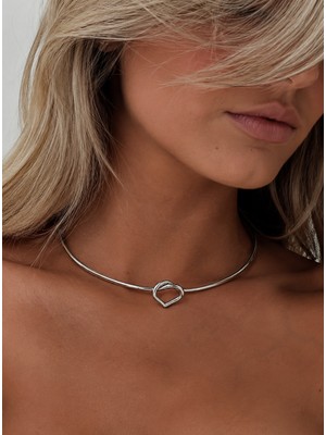 Haki Store Infinity Knot Silver Premium Choker Kolye