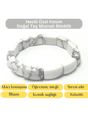 Yıldız Doğal Taş Sertifikalı Havlit Özel Kesim Doğal Taş Misinalı Bileklik