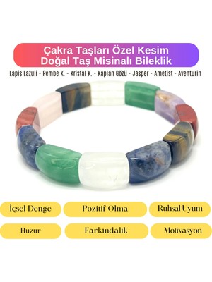 Yıldız Doğal Taş Sertifikalı Çakra Taşları Özel Kesim Doğal Taş Misinalı Bileklik