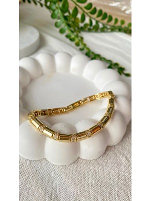 Shesra Vıp 14K Oval Taşlı Bileklik