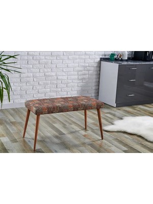 Vivense Etnik Desen Gürgen Ayak Bench, Kahverengi