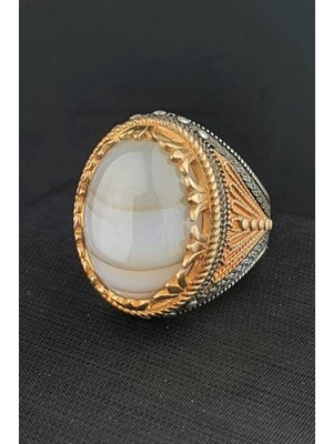 Ose Shop Yemen Akik Taşlı 925AYAR Gümüş Tasarım Erkek Yüzük