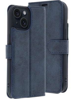 Fırsatkolik iPhone 15 Trend S Plus Kapaklı Kılıf - Lacivert