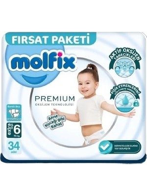 Fırsatkolik Mey Ithalat®   Premium Bebek Bezi Fırsat Paketi 6 Beden 15+ kg 34 Adet
