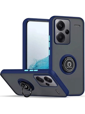 Fırsatkolik Redmi Note 13 Pro Plus Kılıf Montreal Yüzüklü Silikon Kapak - Lacivert