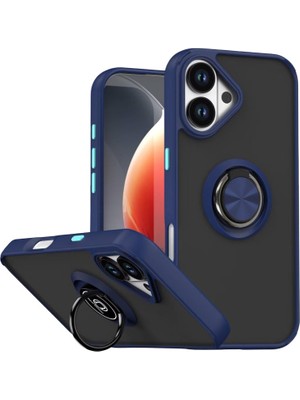 Fırsatkolik iPhone 17 Montreal Yüzüklü Silikon Kapak - Lacivert