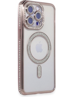 Fırsatkolik Mey Ithalat®   iPhone 14 Pro Max Kılıf Joke Simli Magneticsafe Kılıf - Pembe