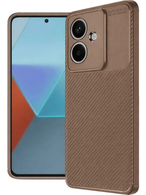 Fırsatkolik Oppo A3 Kılıf Auto Focus Karbon Kapak - Kahverengi