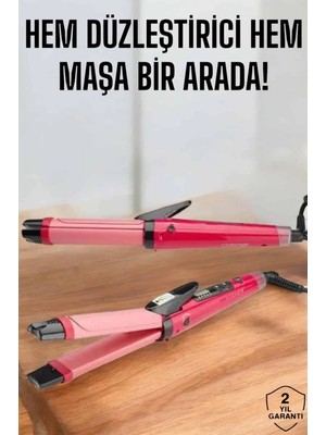 Fırsatkolik Mey Ithalat® Hem Düzleştirici Hem Maşa Saç Şekillendirici