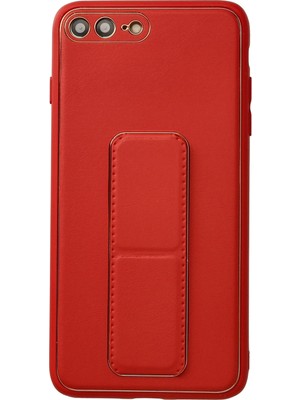 Fırsatkolik Mey Ithalat®   iPhone 7 Plus Kılıf Coco Deri Standlı Kapak - Kırmızı