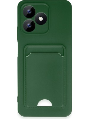 Fırsatkolik Realme Note 50 4g Kılıf Kelvin Kartvizitli Silikon - Koyu Yeşil