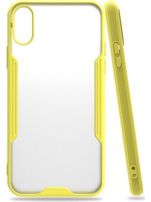 Fırsatkolik iPhone x Kılıf Platin Silikon - Sarı