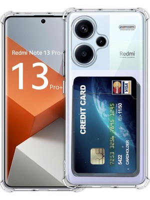 Fırsatkolik Redmi Note 13 Pro Plus Kılıf Kart Şeffaf Silikon - Şeffaf