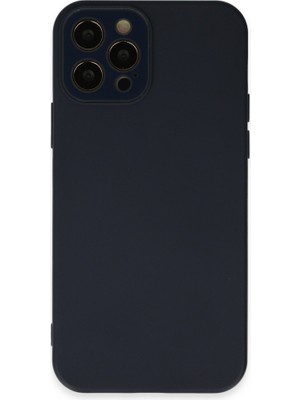 Fırsatkolik iPhone 12 Pro Max Kılıf Lansman Glass Kapak - Lacivert