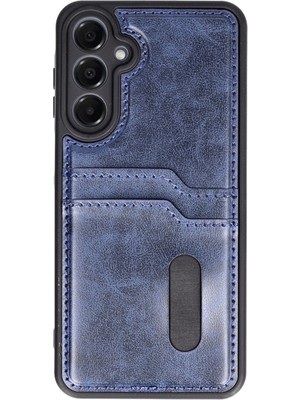 Fırsatkolik Galaxy A55 5g Kılıf Sara Kartvizitli Deri Kılıf - Lacivert