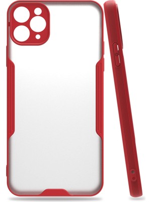 Fırsatkolik iPhone 11 Pro Kılıf Platin Silikon - Kırmızı
