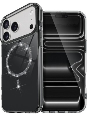 Fırsatkolik iPhone 17 Pro Live Diamond Magsafe Kapak - Siyah