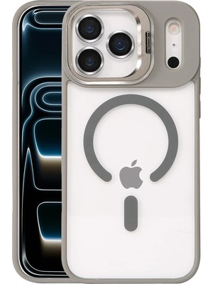 Fırsatkolik Mey Ithalat®   iPhone 17 Pro Remim Lensli Magsafe Standlı Kapak - Titan Gri
