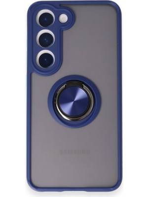 Fırsatkolik Galaxy S24 Fe Kılıf Montreal Yüzüklü Silikon Kapak - Lacivert