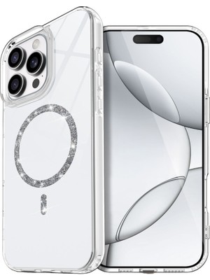 Fırsatkolik iPhone 14 Pro Max Live Diamond Magsafe Kapak - Şeffaf
