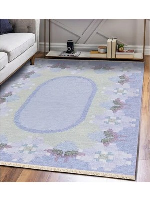 Vivense Çiçek Baskılı Dokuma Taban Halı, 136 Yng, 120X180 cm