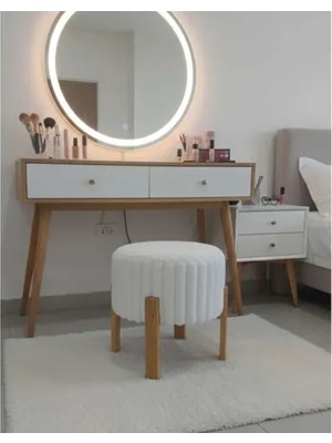 Vivense Rabbit Puf, Ahşap Çapraz Ayaklı