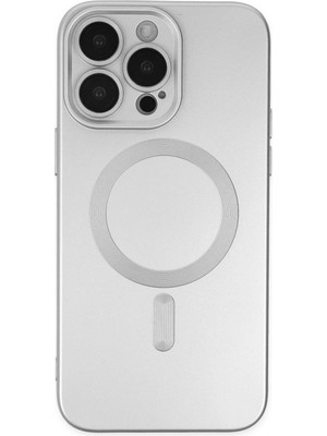 Fırsatkolik Mey Ithalat®   iPhone 14 Pro Kılıf Moshi Lens Magneticsafe Silikon - Gümüş