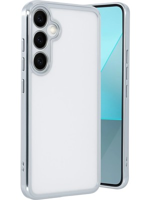 Fırsatkolik Mey Ithalat®  Samsung Galaxy A24 4g Prime Kılıf  Lensli Silikon - Gümüş