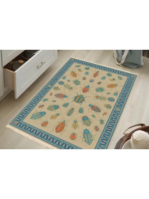 Vivense Butterfly Baskılı Dokuma Taban Halı, 133 Yng, 120X180 cm
