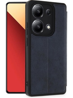 Fırsatkolik Mey Ithalat®   Redmi Note 13 4g Kılıf Flip Cover - Lacivert