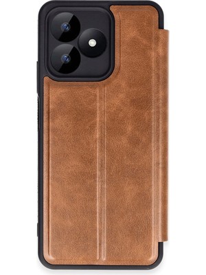 Fırsatkolik Mey Ithalat®  Realme Note 50 4g Kılıf Flip Cover - Taba