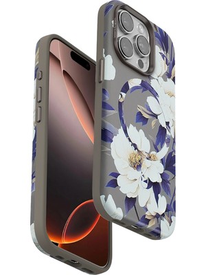 Fırsatkolik Mey Ithalat®   iPhone 14 Pro Flower Series Magsafe Kapak - Gri