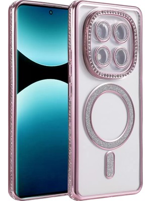Fırsatkolik Mey Ithalat®   Redmi Note 15 Pro 5g Joke Simli Magneticsafe Kılıf - Pembe