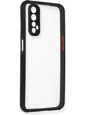Fırsatkolik Mey Ithalat®  Realme 7 Kılıf Miami Şeffaf Silikon - Siyah