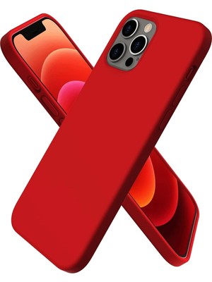 Fırsatkolik Mey Ithalat®   iPhone 12 Pro Max Kılıf First Silikon - Koyu Kırmızı