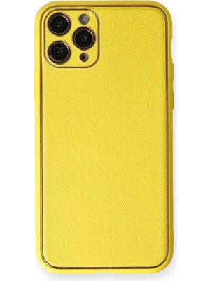 Fırsatkolik Mey Ithalat®   iPhone 11 Pro Kılıf Coco Deri Silikon Kapak - Sarı