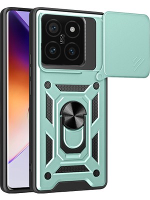 Fırsatkolik Mi 14T Pro Kılıf Pars Lens Yüzüklü Silikon - Yeşil